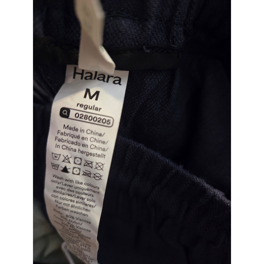 NWT Halara High Waisted Drawstring Pocket Wide Leg Casual Linen- Navy Medium - Picture 5 of 5